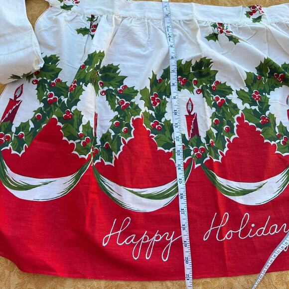 Happy Holidays Candle & Wreath Tie Half Apron - Picture 5 of 6
